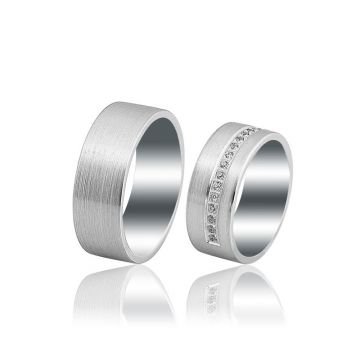 Beelo Gold 14K Altın 8 mm Alyans İkili Set Yüzük