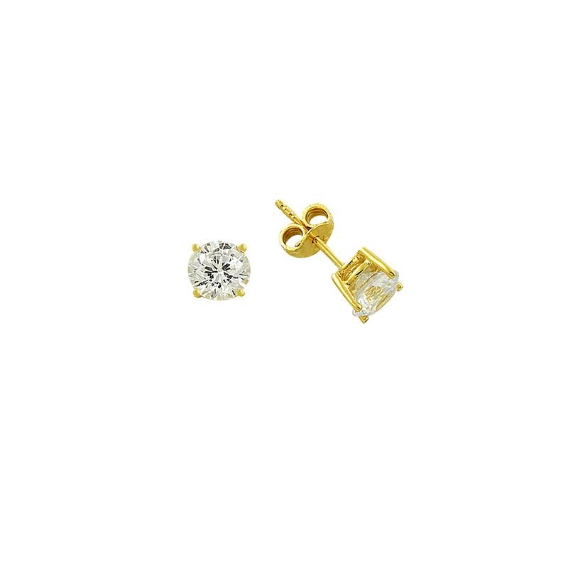 Beelo Gold 14K  Zirkon Tasarım Altın Küpe