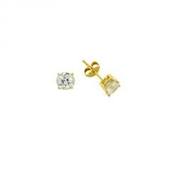 Beelo Gold 14K  Zirkon Tasarım Altın Küpe
