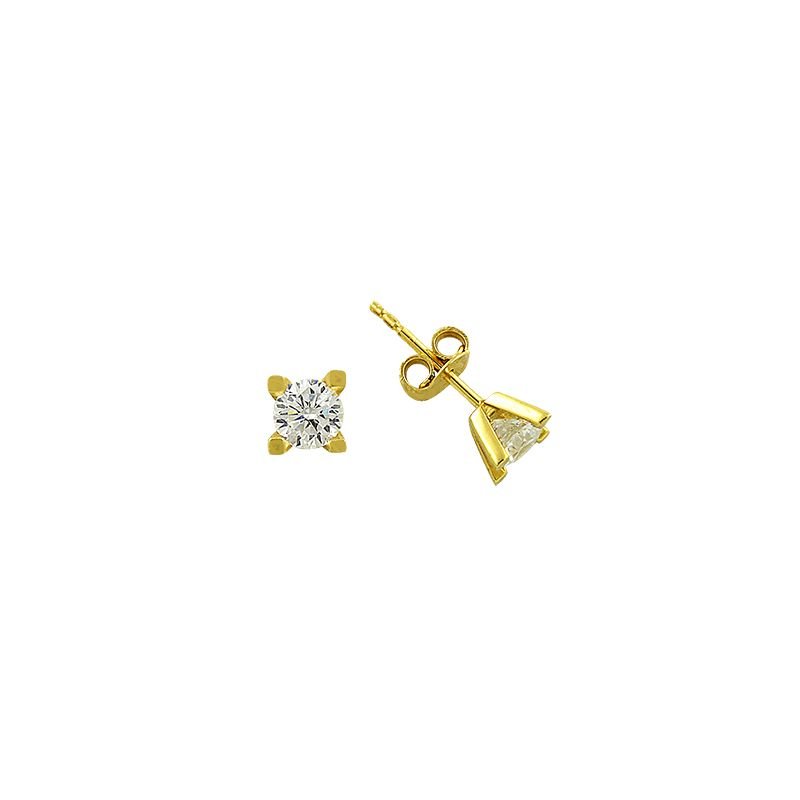 Beelo Gold 14K  Zirkon Tasarım Altın Küpe