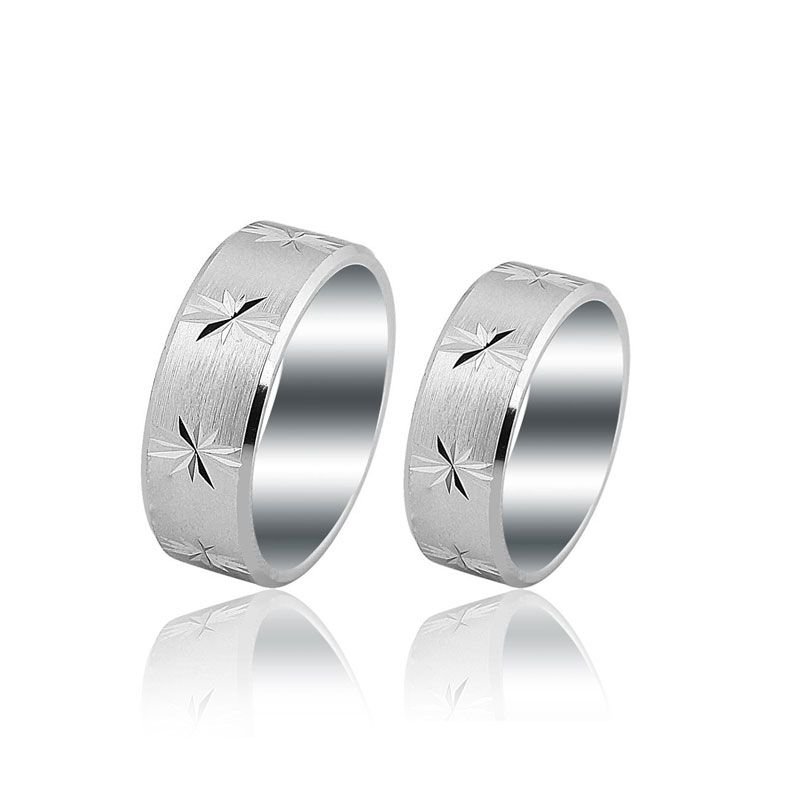 Beelo Gold 14K Altın 8 mm Alyans İkili Set Yüzük