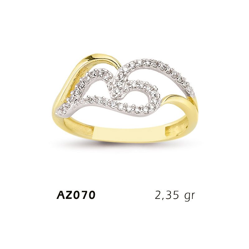 Beelo Gold 14K Altın Tasarım Yüzük BGAZ070