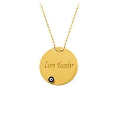 Beelo Gold 14K Altın Plaka Nazar Kolye BGKL028