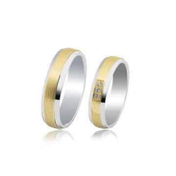 Beelo Gold 14K Altın 5 mm Alyans İkili Set Yüzük
