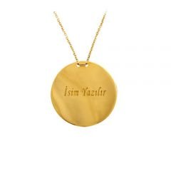 Beelo Gold 14K Altın Plaka Madalyon İsim Kolye BGKL032