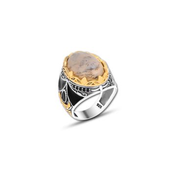 Beelo Silver 925K Gümüş Yemen Akik Yüzük