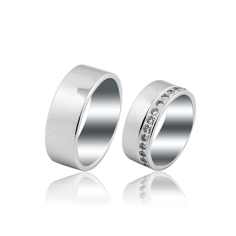 Beelo Gold 14K Altın 8 mm Alyans İkili Set Yüzük