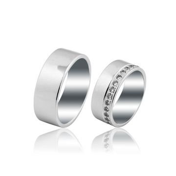 Beelo Gold 14K Altın 8 mm Alyans İkili Set Yüzük