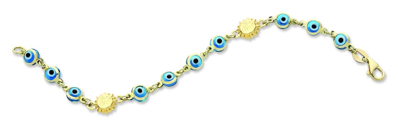 Beelo Gold 14K Altın Güneş Çocuk Nazar Bileklik CMK005
