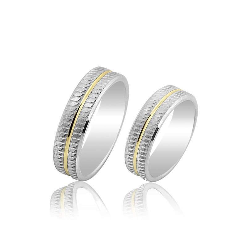 Beelo Gold 14K Altın 6 mm Alyans İkili Set Yüzük