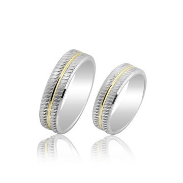 Beelo Gold 14K Altın 6 mm Alyans İkili Set Yüzük