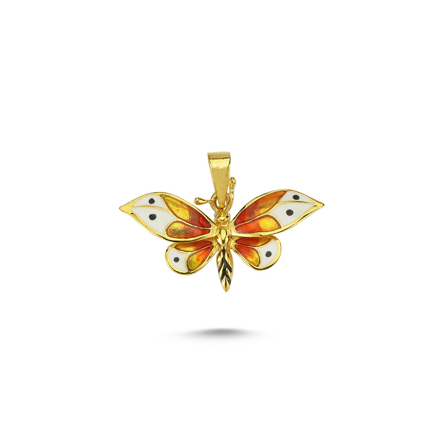 Beelo Gold 14K Altın Kelebek Mineli Kolye Ucu