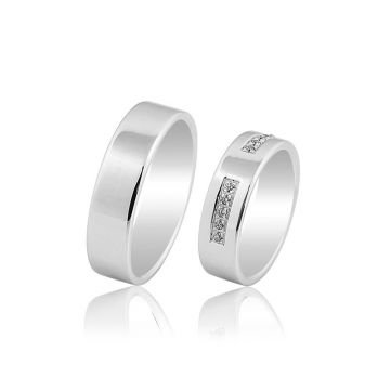Beelo Gold 14K Altın 6 mm Alyans İkili Set Yüzük