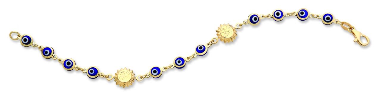 Beelo Gold 14K Altın Güneş Çocuk Nazar Bileklik CMK011