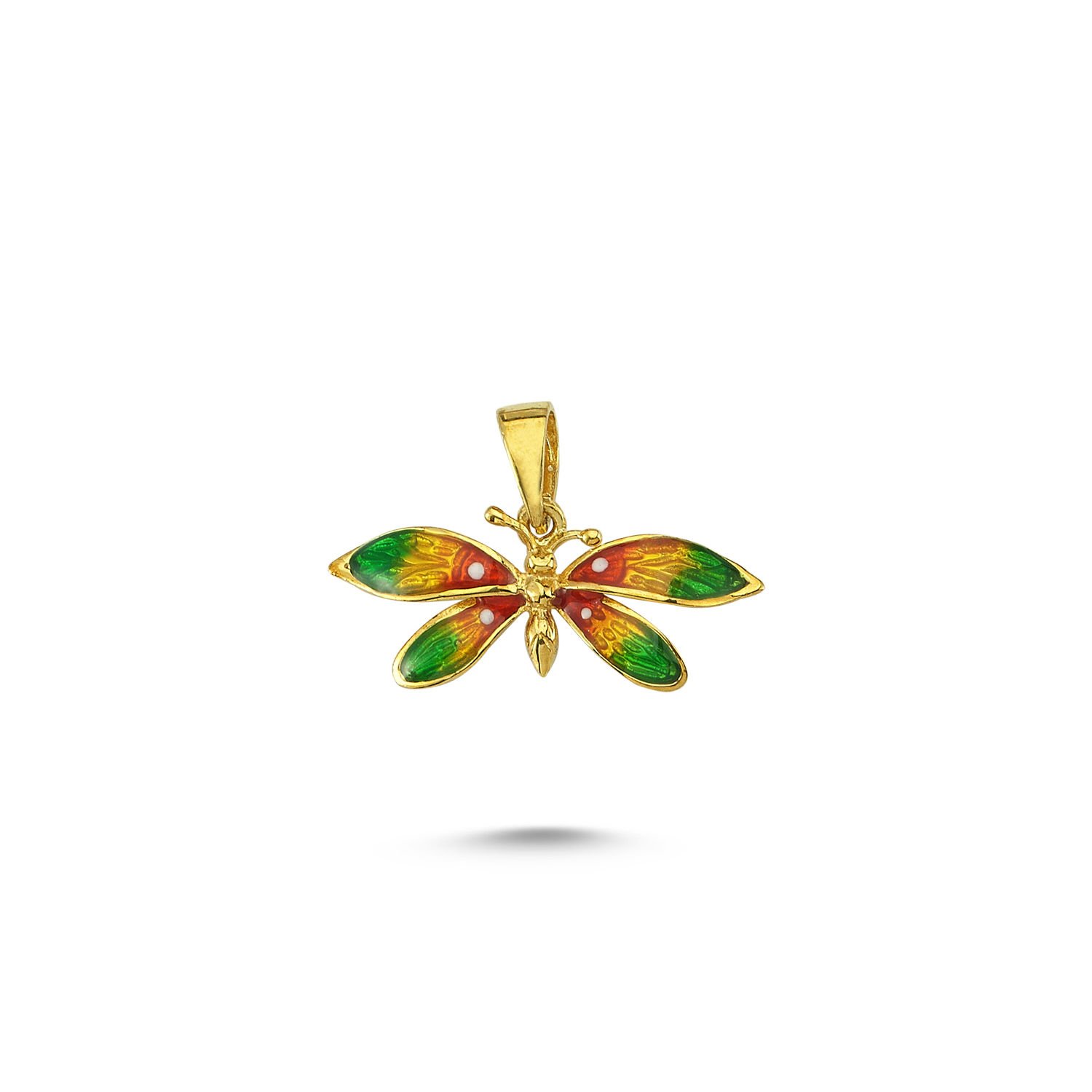 Beelo Gold 14K Altın Kelebek Mineli Kolye Ucu