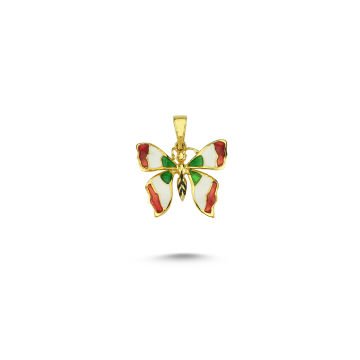Beelo Gold 14K Altın Kelebek Mineli Kolye Ucu