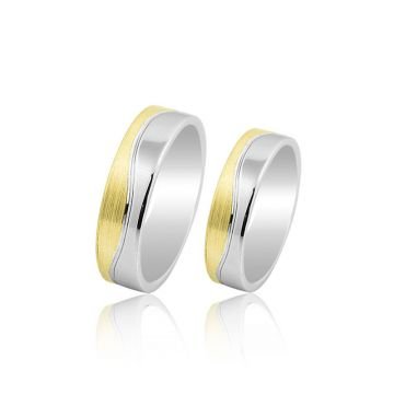 Beelo Gold 14K Altın 6 mm Alyans İkili Set Yüzük