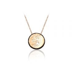 Beelo Silver Rose Altın K. 925K Gümüş Edep Ya Hu Kolye