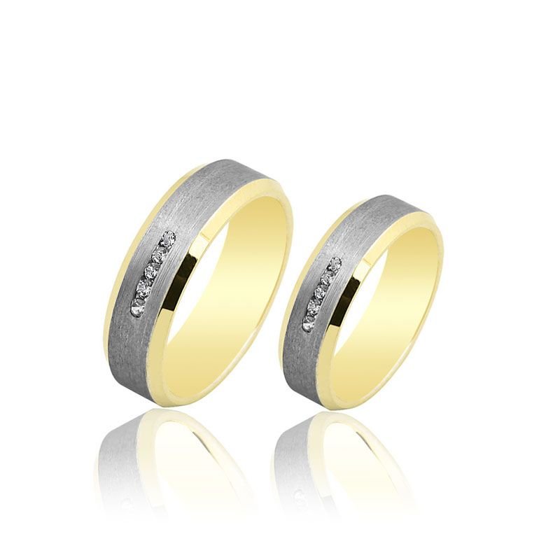 Beelo Gold 14K Altın 6 mm Alyans İkili Set Yüzük