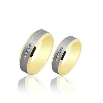 Beelo Gold 14K Altın 6 mm Alyans İkili Set Yüzük
