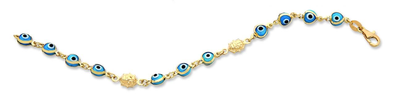 Beelo Gold 14K Altın Uğur Böceği Çocuk Nazar Bileklik CMK029