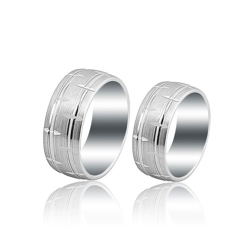 Beelo Gold 14K Altın 8 mm Alyans İkili Set Yüzük