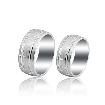 Beelo Gold 14K Altın 8 mm Alyans İkili Set Yüzük