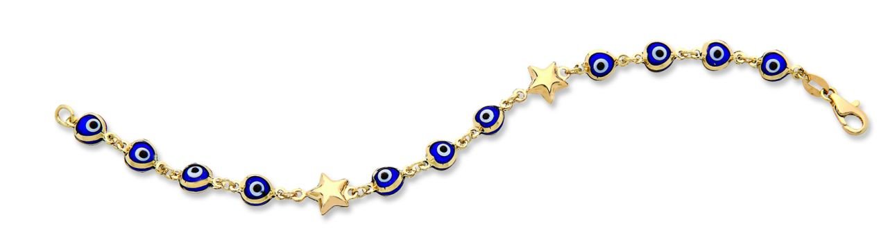 Beelo Gold 14K Altın Yıldız Çocuk Nazar Bileklik CMK037