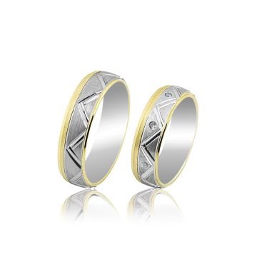 Beelo Gold 14K Altın 6 mm Alyans İkili Set Yüzük