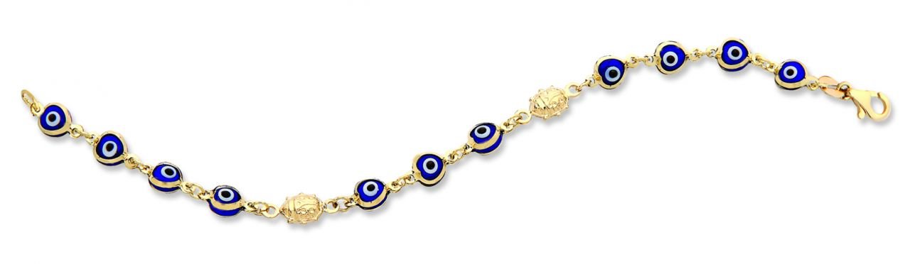 Beelo Gold 14K Altın Uğur Böceği Çocuk Nazar Bileklik CMK042