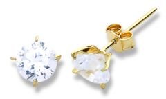 Beelo Gold 14K Altın Tek Taş Küpe