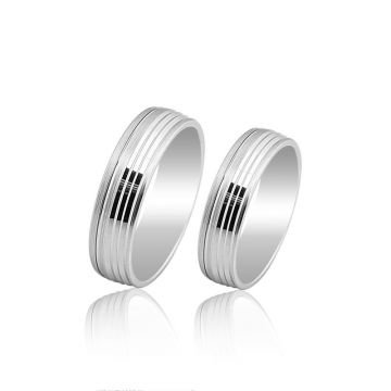 Beelo Gold 14K Altın 6 mm Alyans İkili Set Yüzük