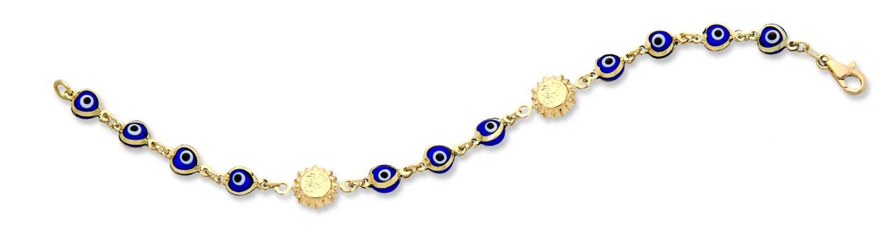Beelo Gold 14K Altın Güneş Çocuk Nazar Bileklik CMK045