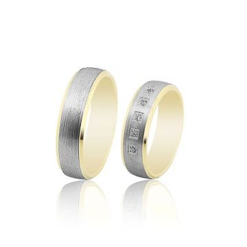 Beelo Gold 14K Altın 6 mm Alyans İkili Set Yüzük
