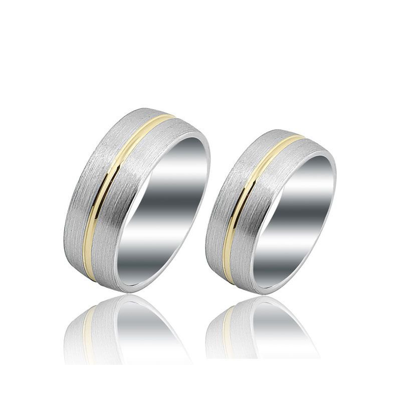 Beelo Gold 14K Altın 8 mm Alyans İkili Set Yüzük
