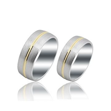 Beelo Gold 14K Altın 8 mm Alyans İkili Set Yüzük