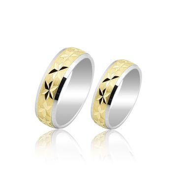 Beelo Gold 14K Altın 6 mm Alyans İkili Set Yüzük