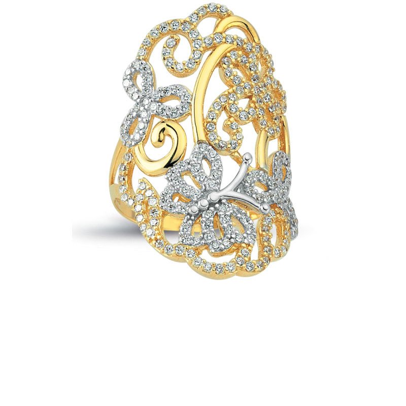 Beelo Gold 14K Altın Tasarım Yüzük BGAZ194