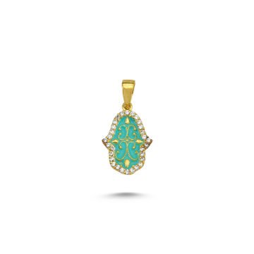 Beelo Gold 14K Altın Fatma Ana Eli Mineli Kolye Ucu