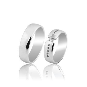 Beelo Gold 14K Altın 6 mm Alyans İkili Set Yüzük