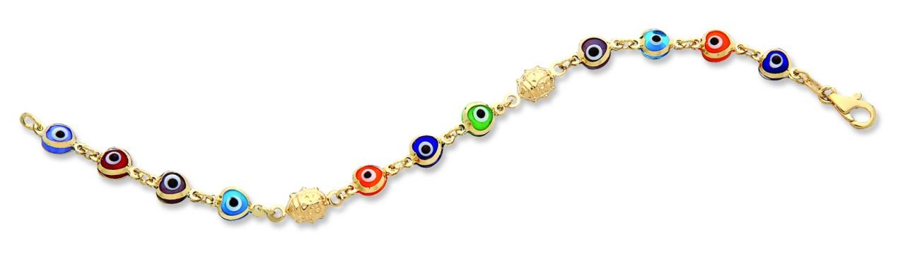 Beelo Gold 14K Altın Renkli Uğur Böceği Çocuk Nazar Bileklik CMK054