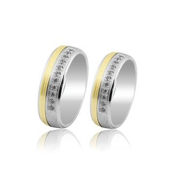 Beelo Gold 14K Altın 6 mm Alyans İkili Set Yüzük