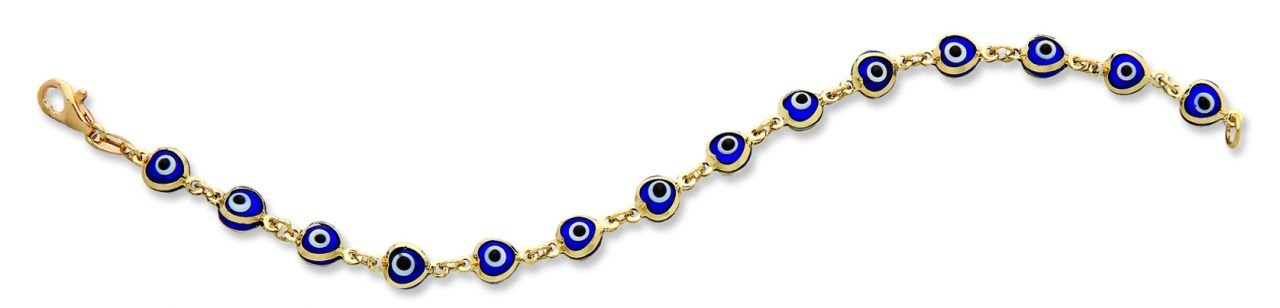 Beelo Gold 14K Altın Kalp Çocuk Nazar Bileklik CMK058