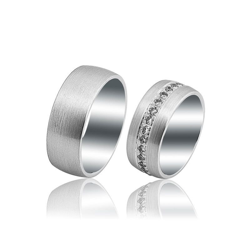 Beelo Gold 14K Altın 8 mm Alyans İkili Set Yüzük