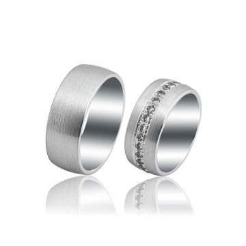 Beelo Gold 14K Altın 8 mm Alyans İkili Set Yüzük