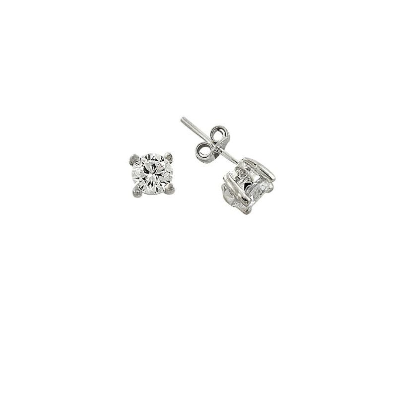 Beelo Gold 14K  Zirkon Tasarım Tektaş Altın Küpe