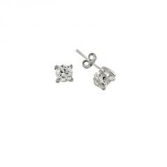 Beelo Gold 14K  Zirkon Tasarım Tektaş Altın Küpe