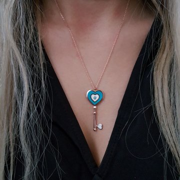 Beelo Silver 925K Gümüş Tasarım Anahtar Kolye
