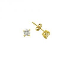 Beelo Gold 14K  Zirkon Tasarım Tektaş Altın Küpe