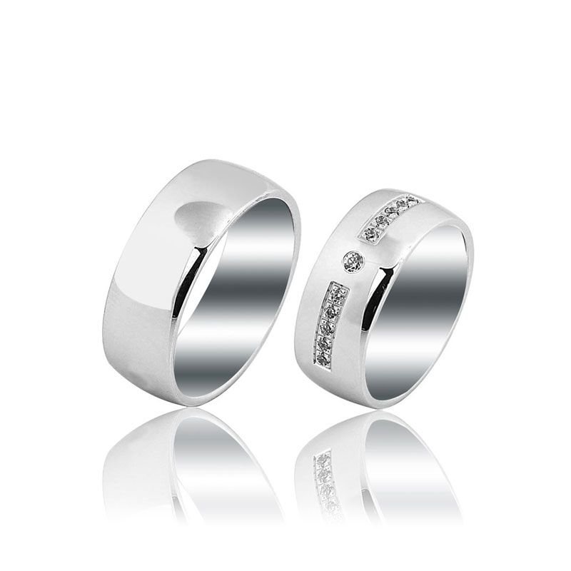 Beelo Gold 14K Altın 8 mm Alyans İkili Set Yüzük
